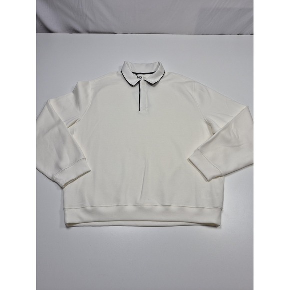 VRST Other - VRST Rugby Polo Shirt Mens L White Pinnacle Long Sleeve Stretch Knit Performance